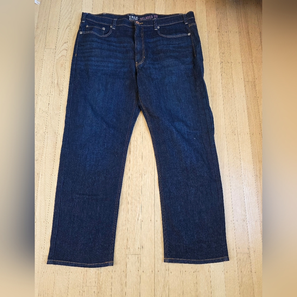 True Nation Relaxed Fit Dark Wash Denim Jeans Size 44x32